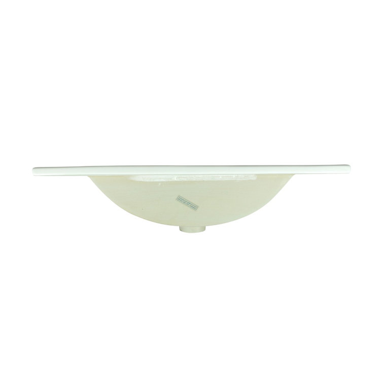 Luke 24'' White Porcelain Drop-In Bathroom Sink with Overflow