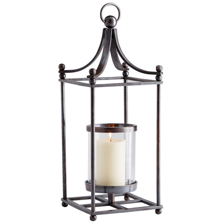 Contemporary Silver Metal Foxboro Floor Lantern, 25.5"