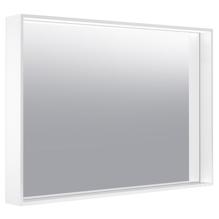 Elegant Silver Anodized 27" x 39" Aluminum Framed LED Bathroom Mirror