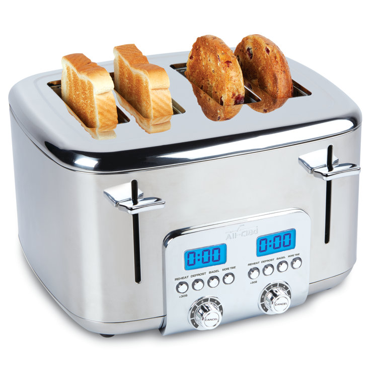 Stainless Steel Digital 4-Slice Toaster with Wide Slots