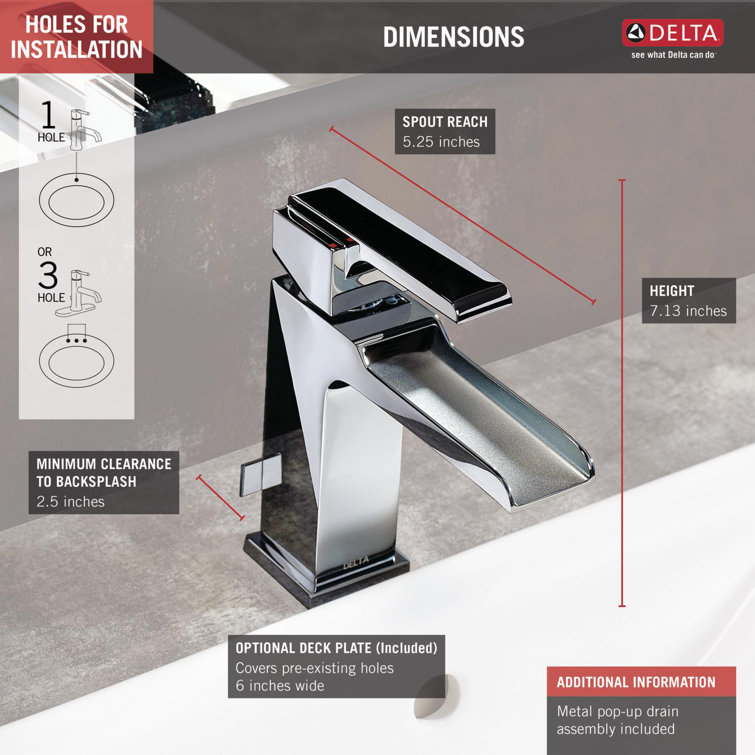 Sleek Modern Chrome Single Hole Brass Bathroom Faucet
