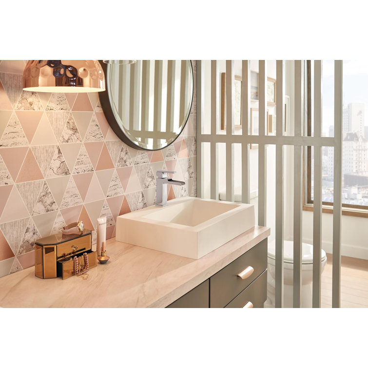 Ara Chrome Single Handle Modern Bathroom Faucet with Brass Construction