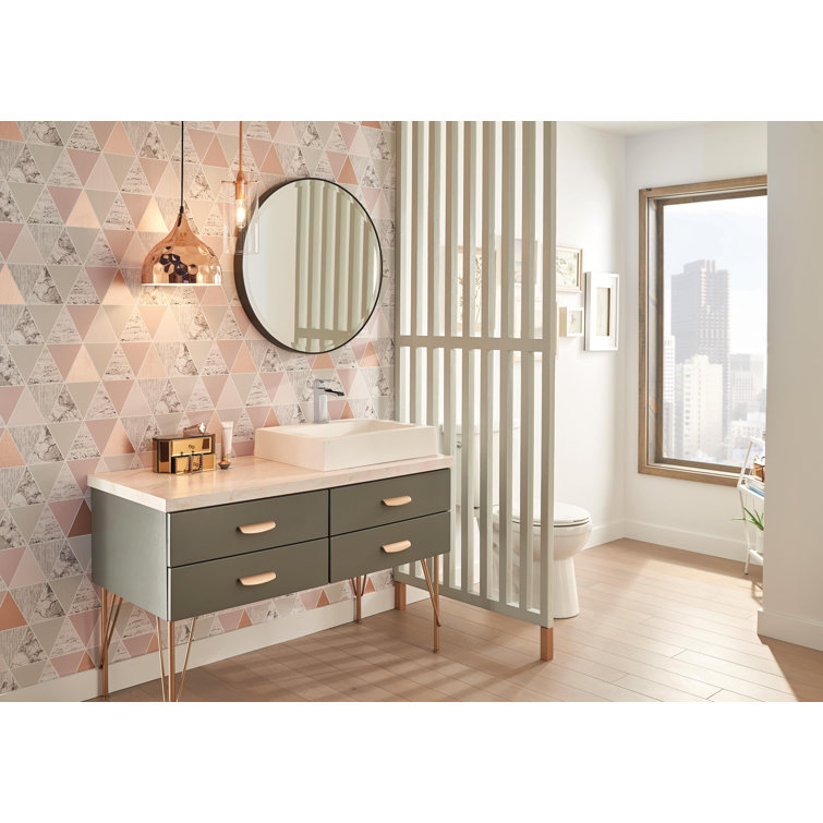 Ara Chrome Single Handle Modern Bathroom Faucet with Brass Construction