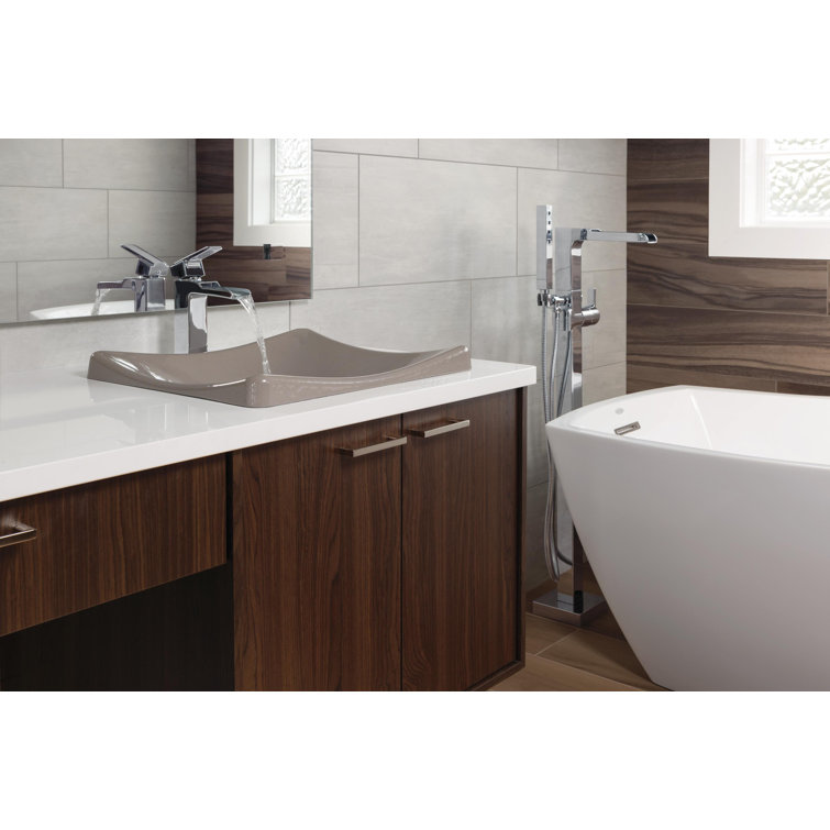 Ara Chrome Single Handle Modern Bathroom Faucet with Brass Construction