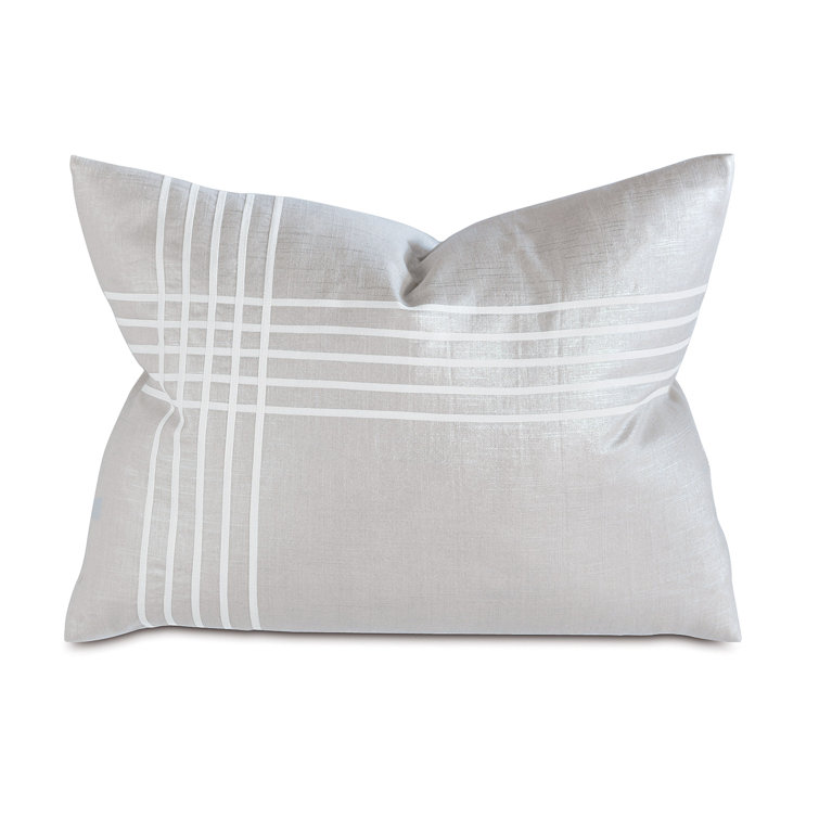 Standard Gray Linen Blend Pillow Sham with White Stripes