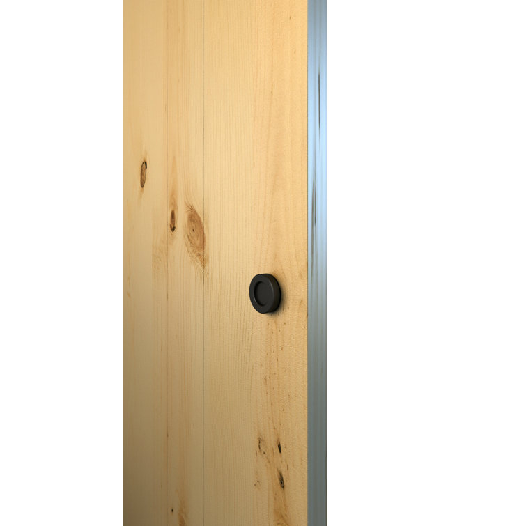 Black Dual Mount Round Cabinet Knob for Wood or Glass Doors