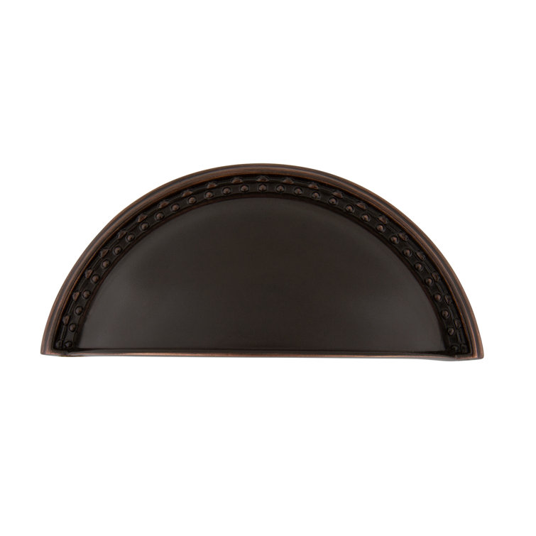Timeless Bronze Satin Brass Cup Pull with Mounting Hardware