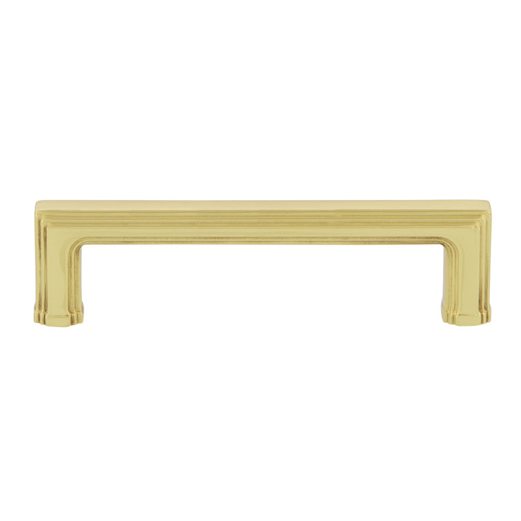 Polished Brass Bar Handle Pull with Mounting Hardware