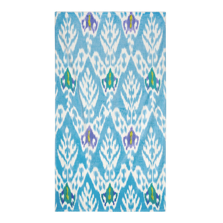 Colorful Ikat Print Cotton Beach Towel 40" x 70"