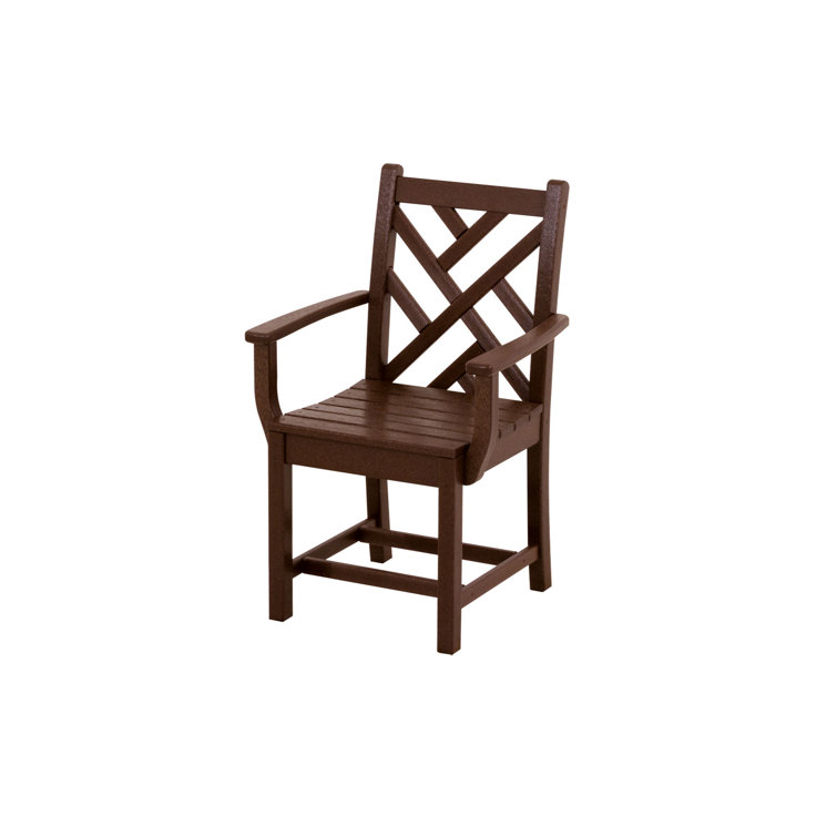 Mahogany Chippendale Style Outdoor Dining Arm Chair