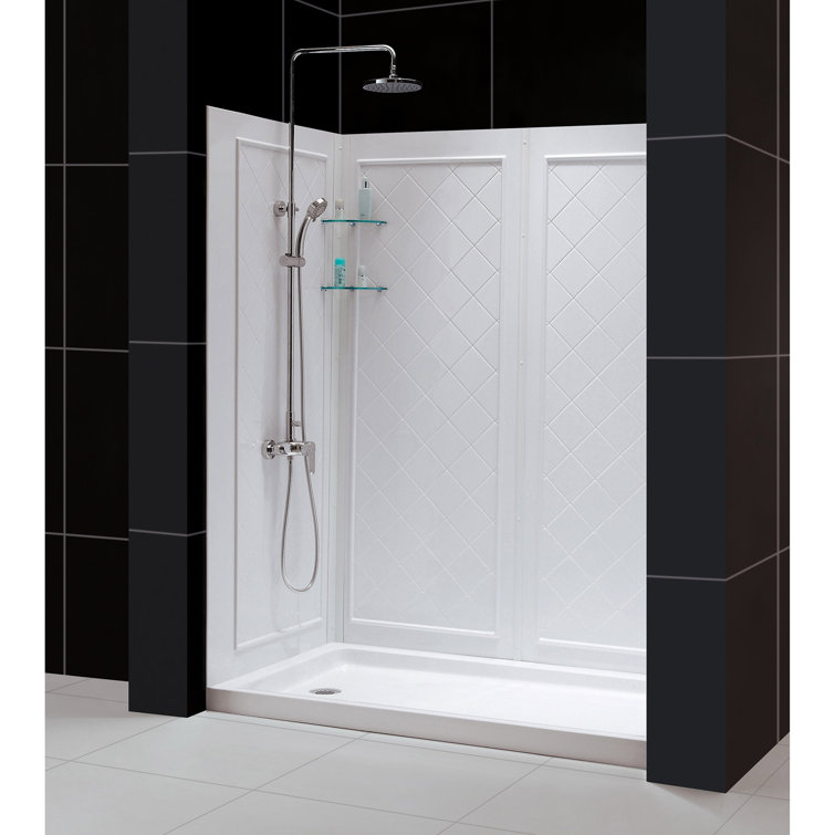 Infinity-Z 60" Matte Black Clear Glass Sliding Shower Kit
