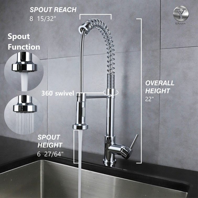 Luxurious Chrome Pull-Out Spray Kitchen Faucet with Stainless Steel