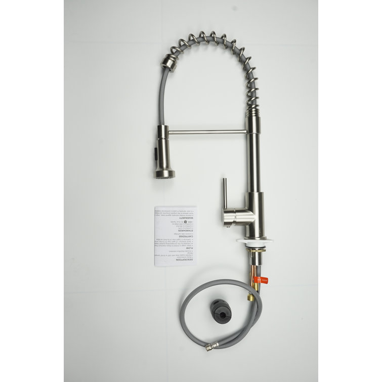 Brushed Nickel Pull-Down Kitchen Faucet with Spray