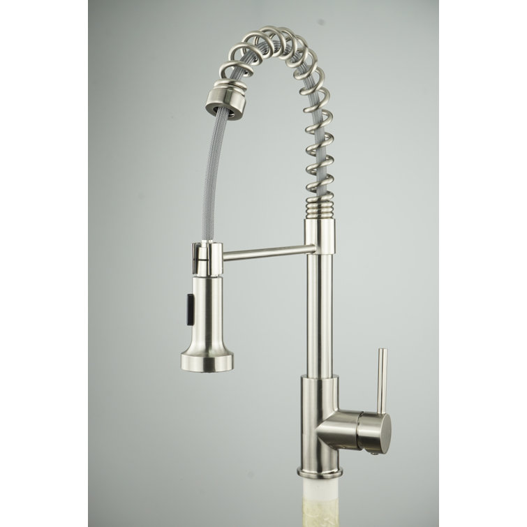 Brushed Nickel Pull-Down Kitchen Faucet with Spray
