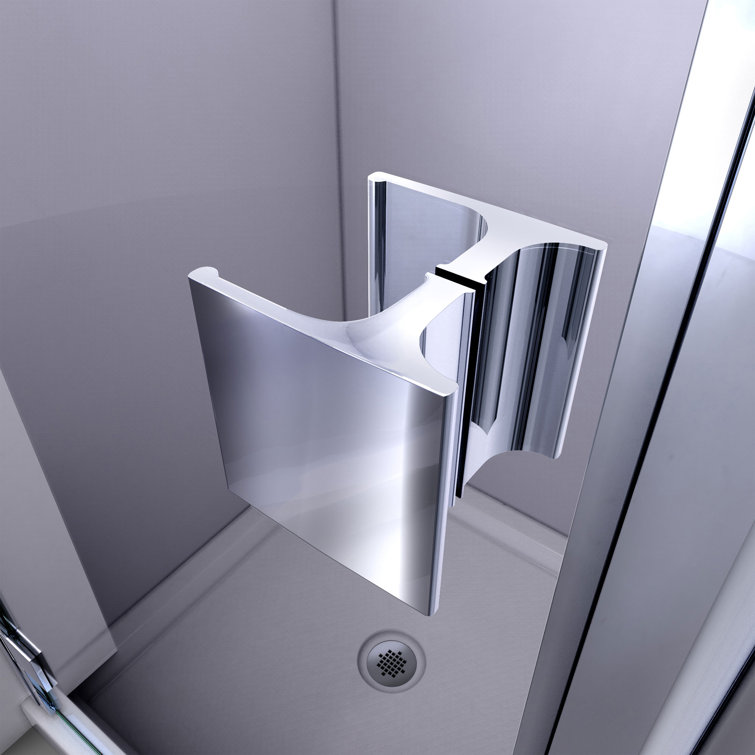 Lumen 36" Chrome and Biscuit Semi-Frameless Shower Kit