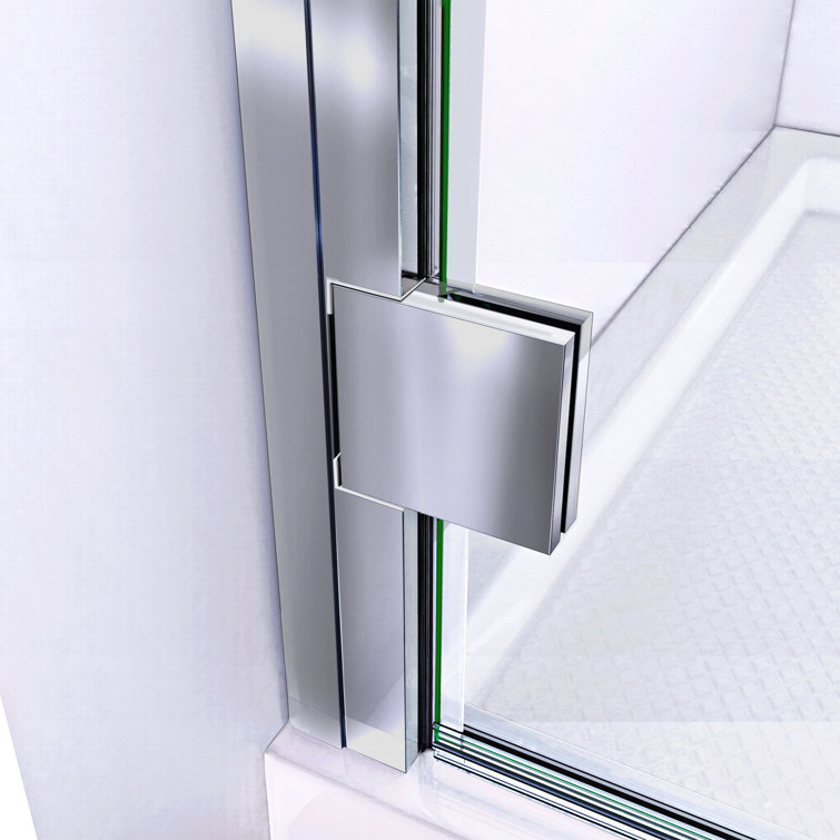 Lumen 36" Chrome and Biscuit Semi-Frameless Shower Kit