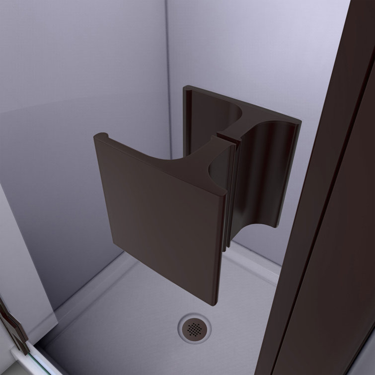 Lumen 34-41" Black Frameless Pivot Shower Door