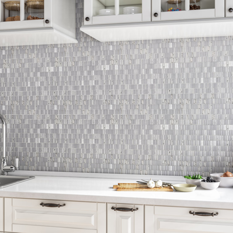 Harrison 12" x 12" Gray Natural Stone Mosaic Tile