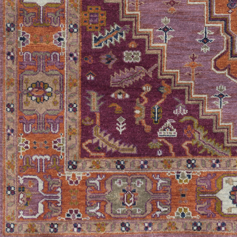 Hand-Knotted Light Blue Wool Floral Motif Area Rug