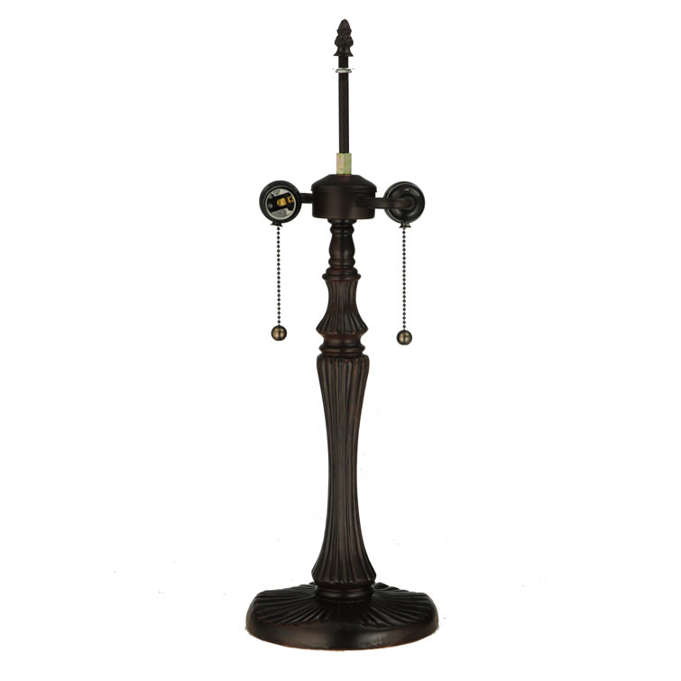 22.5" Multicolor Stained Glass Bronze Table Lamp