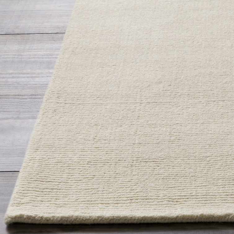 Ivory Wool Handmade Rectangular 6' x 9' Area Rug