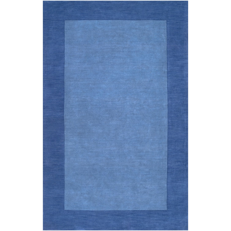Handmade Mystique Medium Pile Blue Geometric Wool Rug 3'3" x 5'3"
