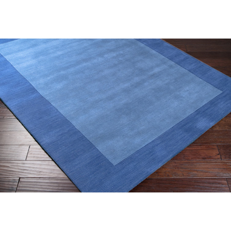 Mystique Geometric Hand-Knotted Wool Rug in Dark Blue, 2' x 3'