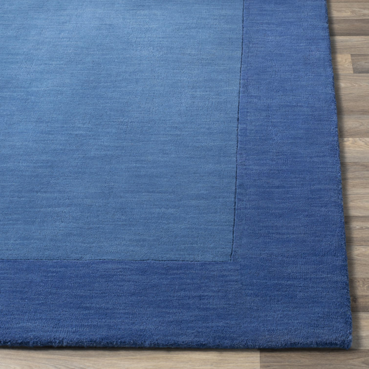 Mystique Geometric Hand-Knotted Wool Rug in Dark Blue, 2' x 3'