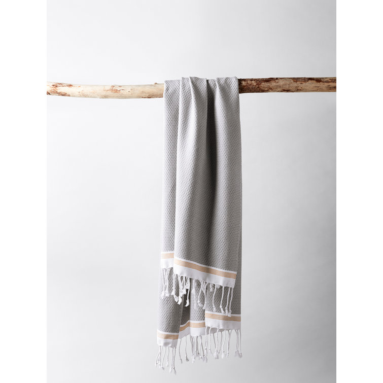 Deep Pewter and Tangerine Organic Cotton Turkish Bath Towel Set