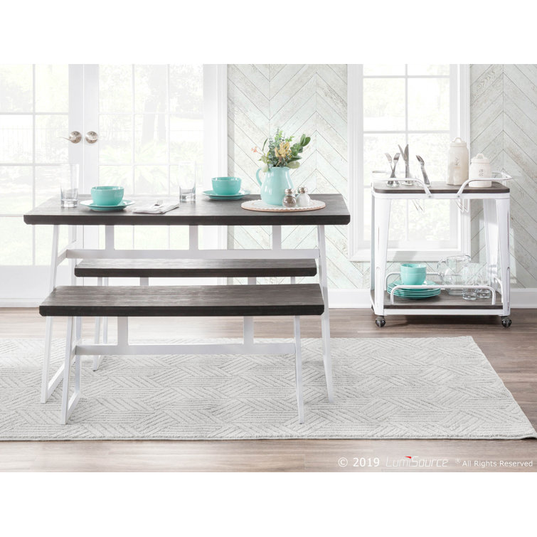 Espresso and White Industrial Rectangular Dining Table