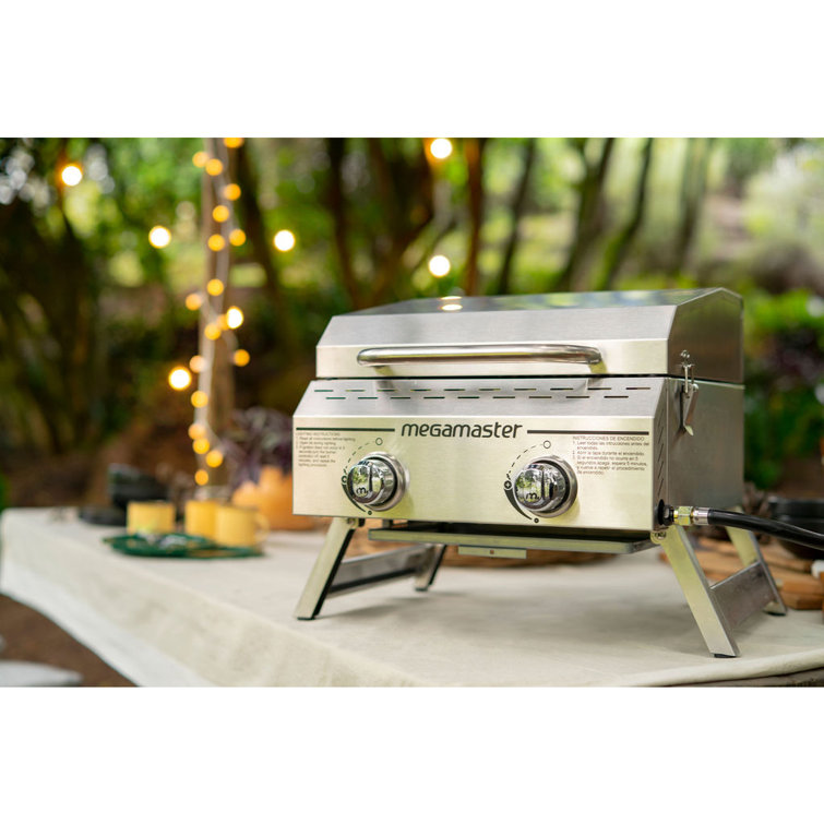 Megamaster Stainless Steel 2-Burner Portable Propane Gas Grill