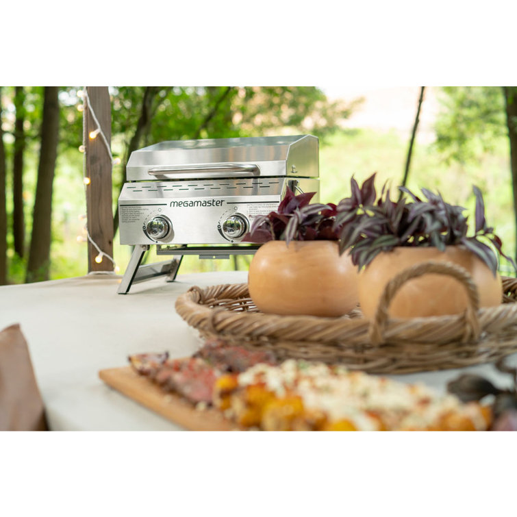Megamaster Stainless Steel 2-Burner Portable Propane Gas Grill