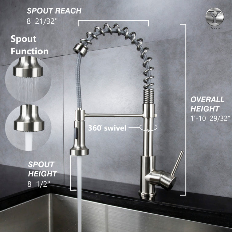 Brushed Nickel Single Handle Pull-Out Kitchen Faucet