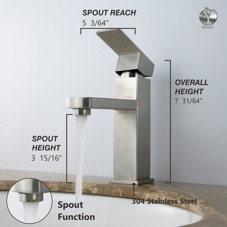 Brushed Nickel Single Handle Bathroom Faucet