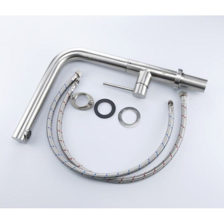 Brushed Nickel Single Handle Modern Kitchen Faucet