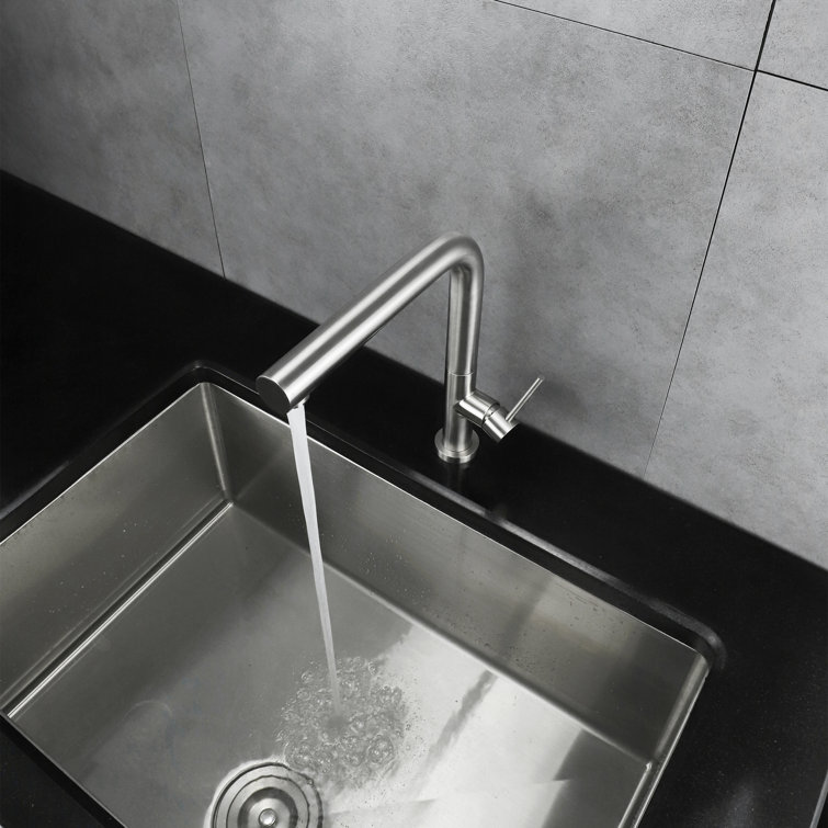 Brushed Nickel Single Handle Modern Kitchen Faucet