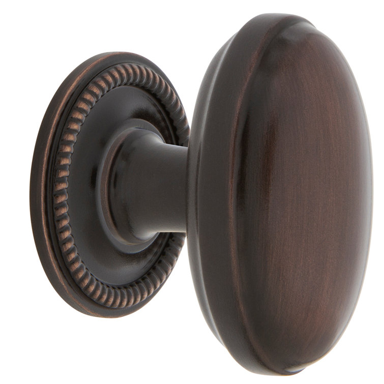 Timeless Bronze Oval Egg Cabinet Knob with Rope Border