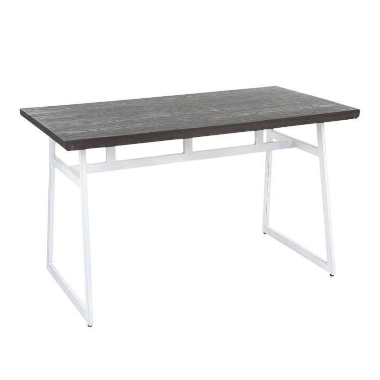 Espresso and White Industrial Rectangular Dining Table