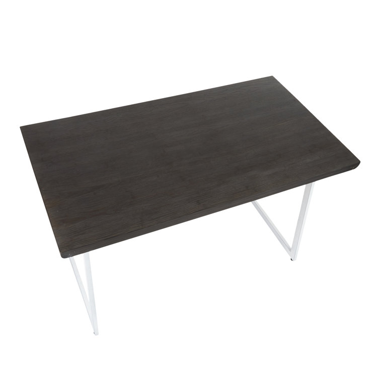 Espresso and White Industrial Rectangular Dining Table