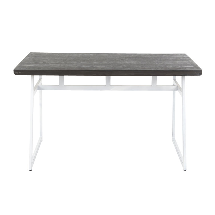 Espresso and White Industrial Rectangular Dining Table