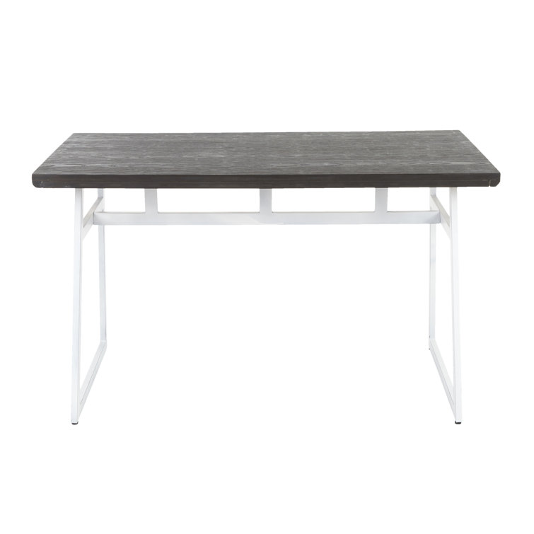 Espresso and White Industrial Rectangular Dining Table