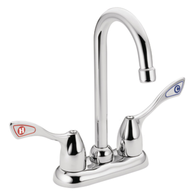 Commercial High-Arc Chrome Bar Faucet with Ceramic Disc Cartridges