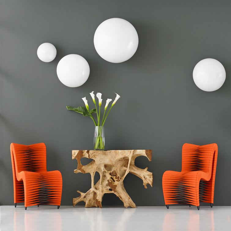 White Resin Circular Wall Decor for Indoor/Outdoor Use