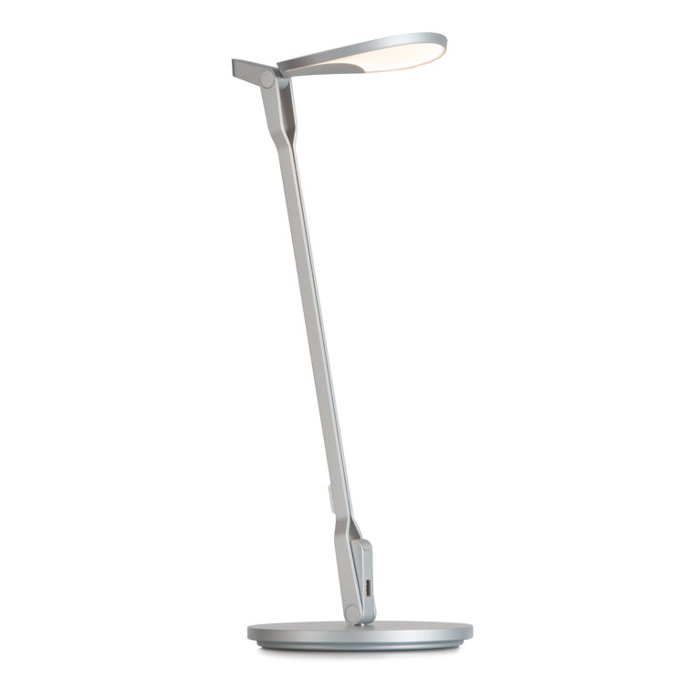 Sleek Silver LED Clip-On Desk Lamp with Touch Control and USB