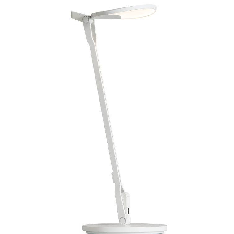 Adjustable Matte White LED Clip-On Desk Lamp with Touch Control