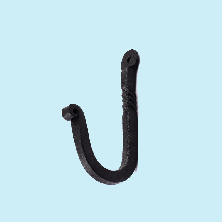 Black Wrought Iron 3.5" Wall Mount Single Hook