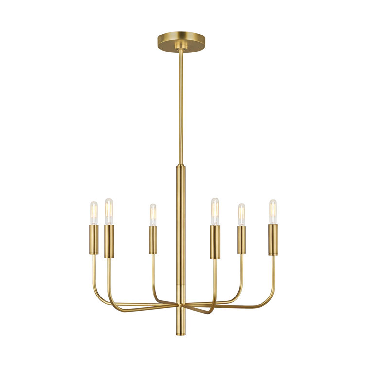 Brianna Burnished Brass 6-Light Minimalist Chandelier