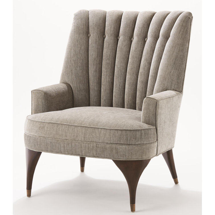 Silversmith Velvet Channel Tufted Accent Chair
