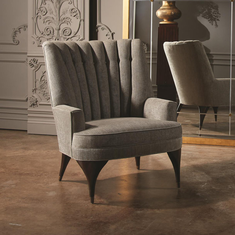 Silversmith Velvet Channel Tufted Accent Chair