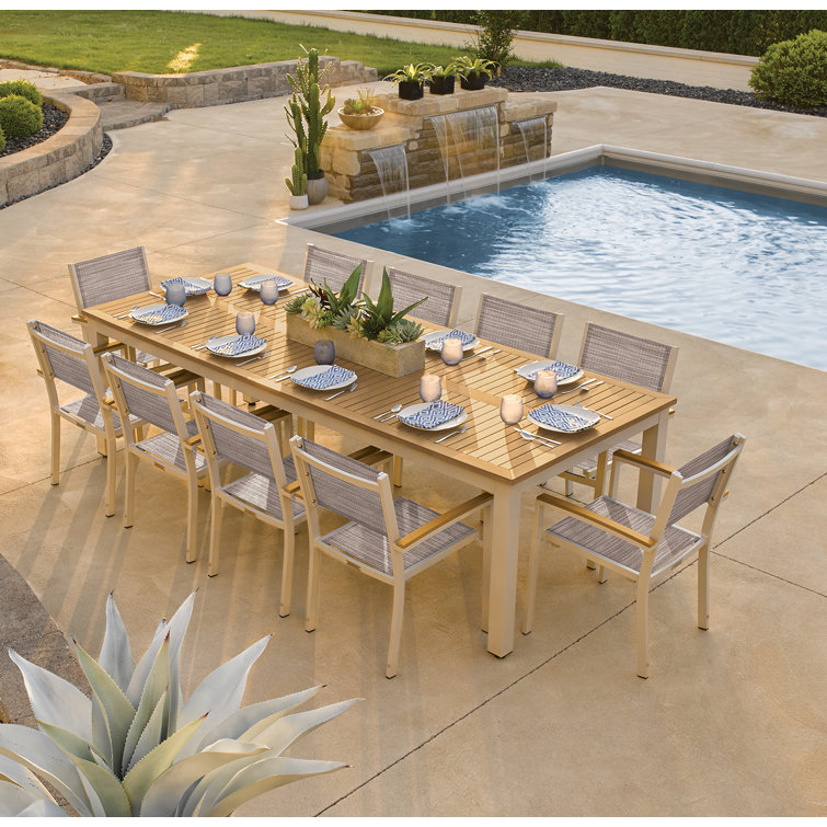 Tekwood Natural 103" Long Outdoor Dining Table for 8-10